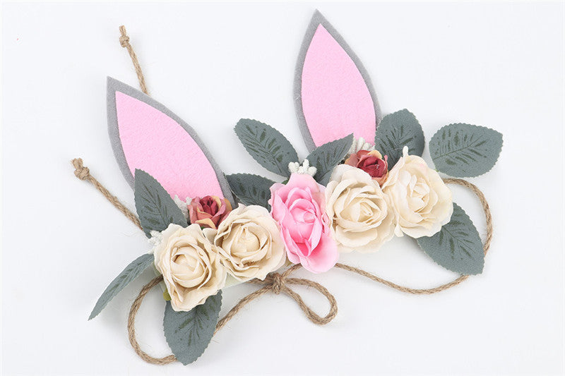Children's Wreath Seaside Holiday Simulation Flower Rabbit Ears Headband