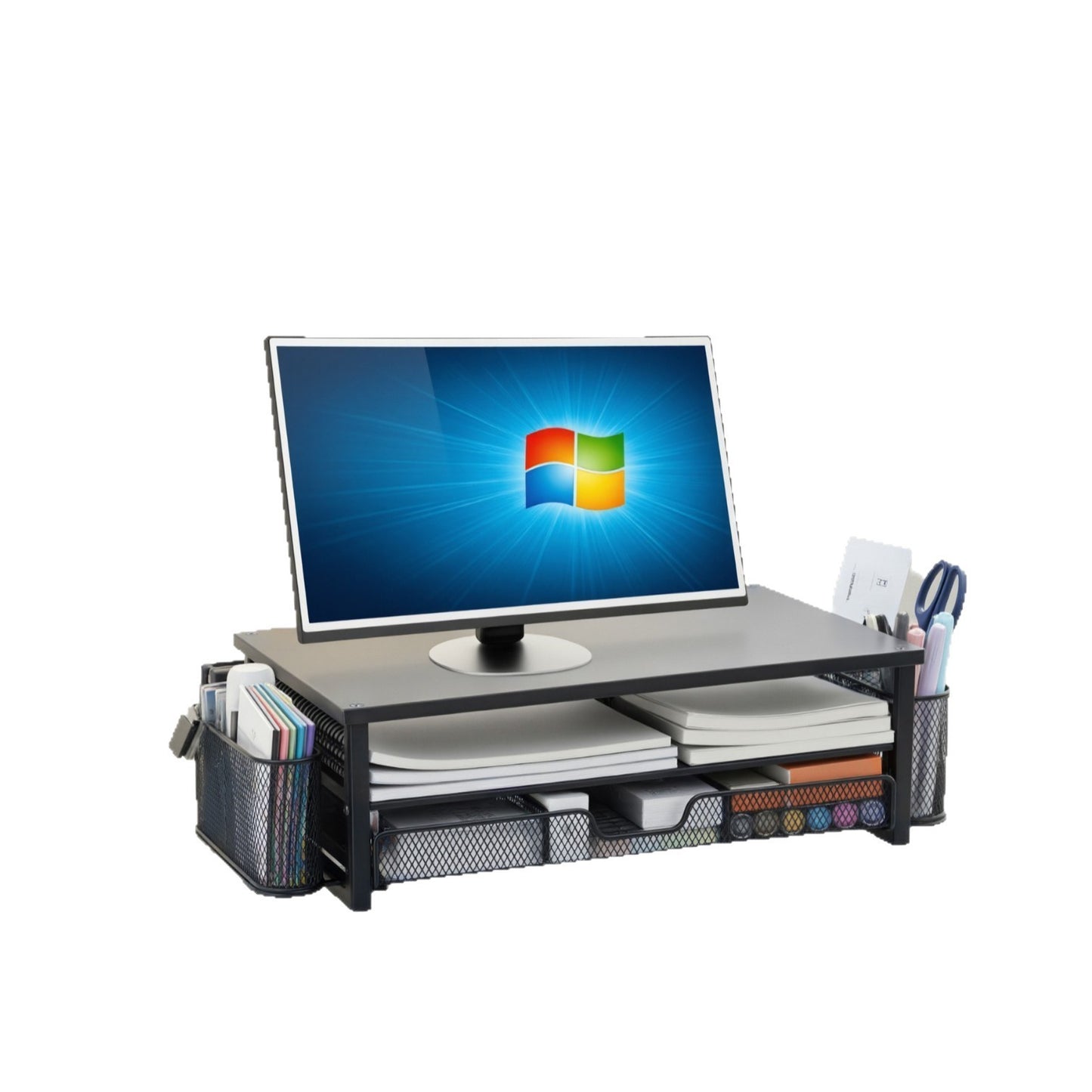 Computer Monitor Elevated Rack Desktop Storage Organizer