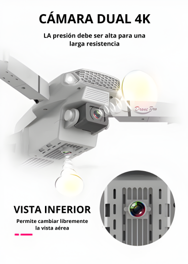 Dron con doble cámara 4K + Maletín Gratis