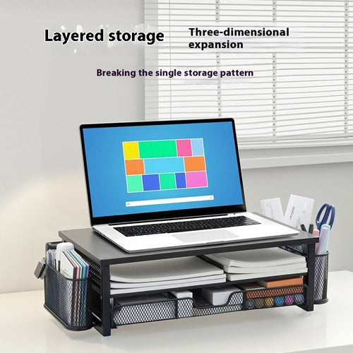 Computer Monitor Elevated Rack Desktop Storage Organizer