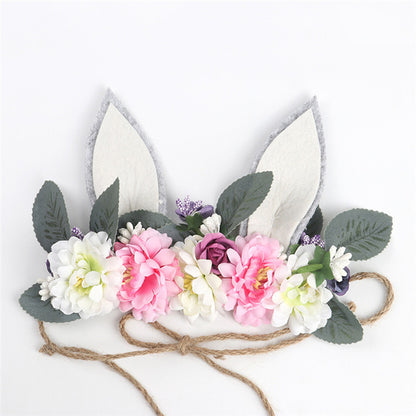 Children's Wreath Seaside Holiday Simulation Flower Rabbit Ears Headband