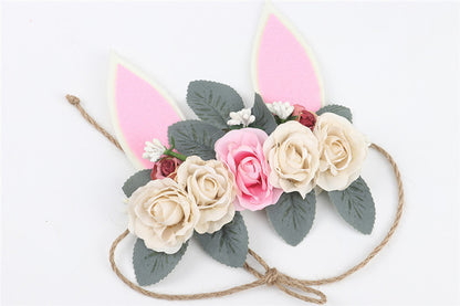 Children's Wreath Seaside Holiday Simulation Flower Rabbit Ears Headband