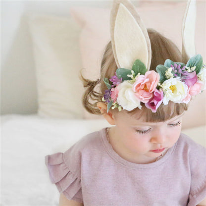 Children's Wreath Seaside Holiday Simulation Flower Rabbit Ears Headband