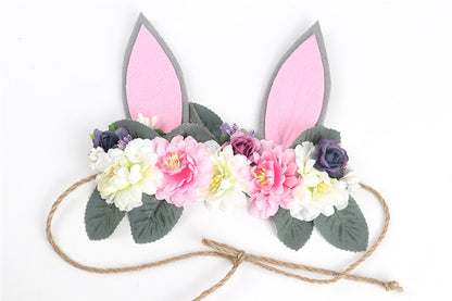 Children's Wreath Seaside Holiday Simulation Flower Rabbit Ears Headband