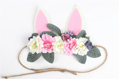 Children's Wreath Seaside Holiday Simulation Flower Rabbit Ears Headband