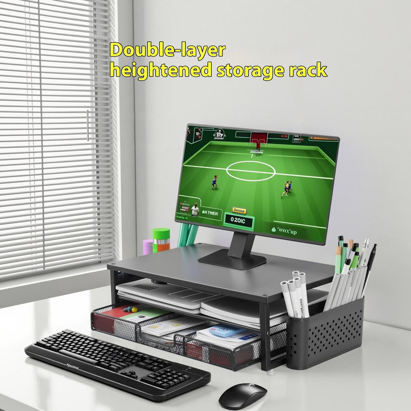 Computer Monitor Elevated Rack Desktop Storage Organizer