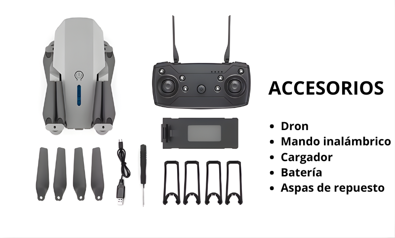 Dron con doble cámara 4K + Maletín Gratis