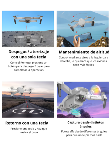 Dron con doble cámara 4K + Maletín Gratis