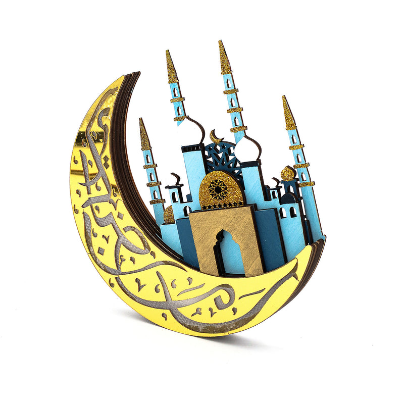 LED Stereo Wooden Castle Ornaments