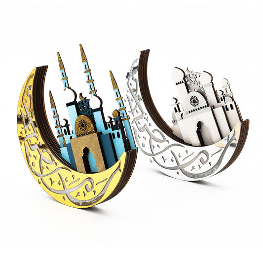 LED Stereo Wooden Castle Ornaments