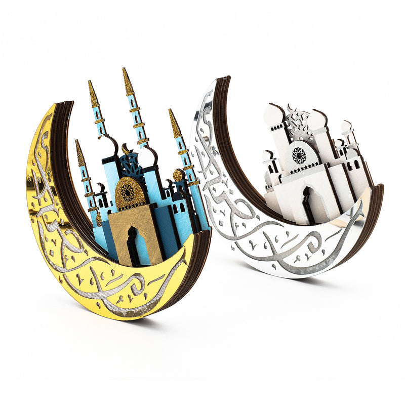LED Stereo Wooden Castle Ornaments
